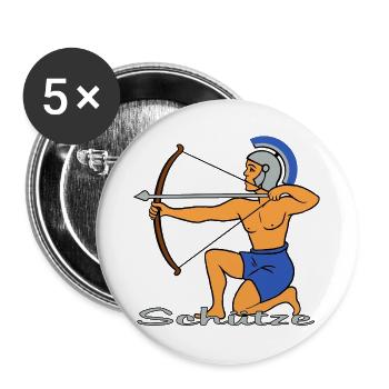 Signe du zodiaque Sagittaire en tant qu’archer romain - Lot de 5 grands badges (56 mm) - blanc - Devant
