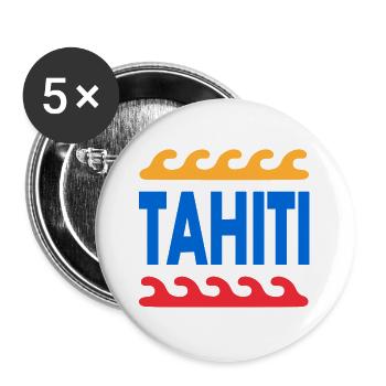Tahiti - French Polynesia - Polynesien - Strand - Buttons groß 56 mm (5er Pack) - Weiß - Vorne