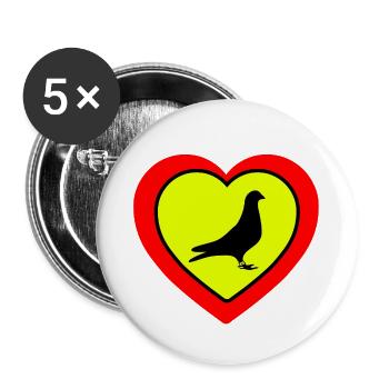Doves - Buttons large 2.2''/56 mm (5-pack) - white - Front