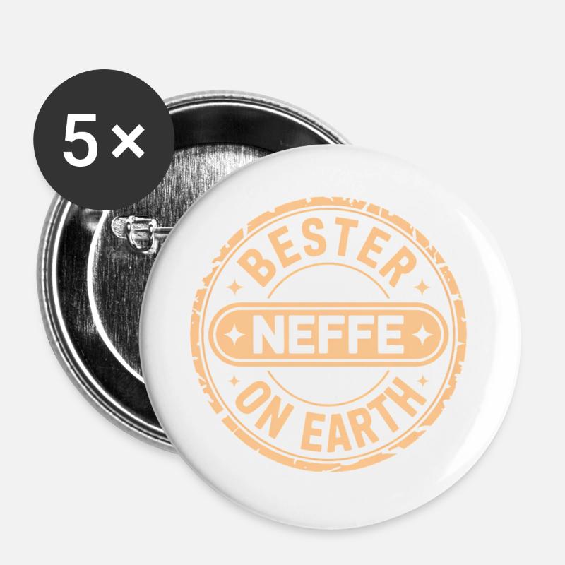 Bester Neffe - Buttons groß 56 mm (5er Pack) - Weiß