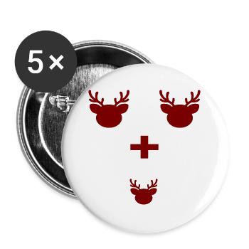 BABY VERKÜNDEN WINTER RENTIERE - Buttons groß 56 mm (5er Pack) - Weiß - Vorne