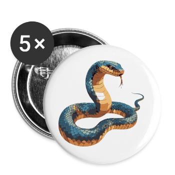 Serpent4 - Lot de 5 grands badges (56 mm) - blanc - Devant