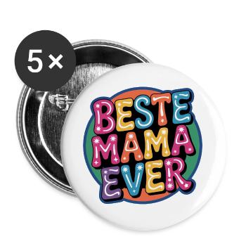 Best Mom Ever - Buttons large 2.2''/56 mm (5-pack) - white - Front