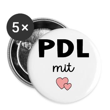 PDL Nursing Service Management with Heart - Buttons large 2.2''/56 mm (5-pack) - white - Front