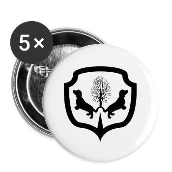 Dackel - Buttons groß 56 mm (5er Pack) - Weiß - Vorne