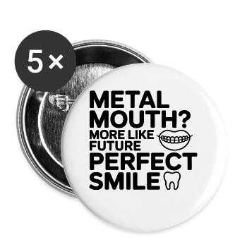 Future Perfect Smile Brace Life - Lot de 5 grands badges (56 mm) - blanc - Devant