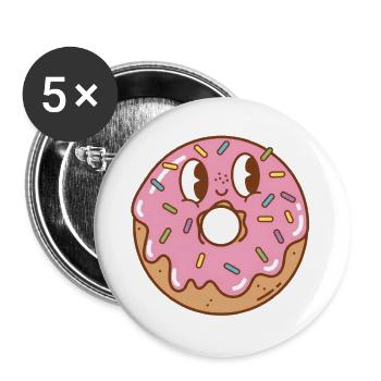 Donut - Buttons groß 56 mm (5er Pack) - Weiß - Vorne