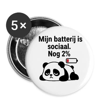 Introvertierter Panda - Buttons groß 56 mm (5er Pack) - Weiß - Vorne