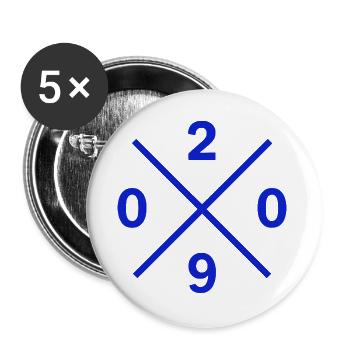 Vorwahl 0209 Gelsenkirchen Ruhrpott Merch - Buttons groß 56 mm (5er Pack) - Weiß - Vorne