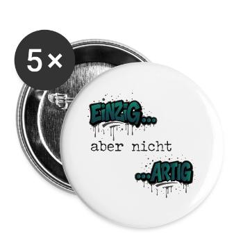Graffiti "Unique but not nice" trend color - Buttons large 2.2''/56 mm (5-pack) - white - Front