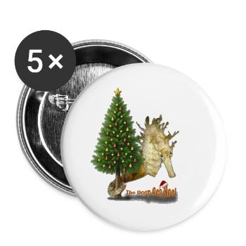Weihnachtsgrüße aus dem Riff - Buttons groß 56 mm (5er Pack) - Weiß - Vorne