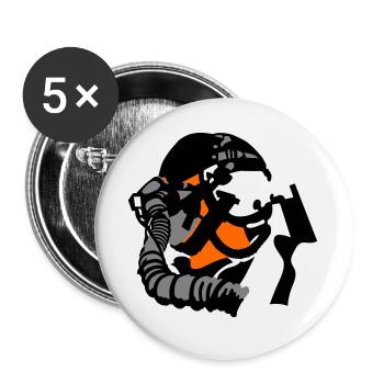 Jet Pilot - Buttons large 2.2''/56 mm (5-pack) - white - Front