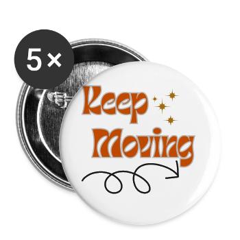 Keep moving - Buttons large 2.2''/56 mm (5-pack) - white - Front
