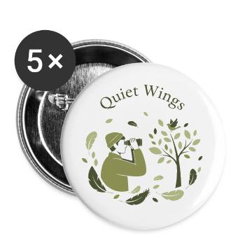 Quiet Wings - Buttons large 2.2''/56 mm (5-pack) - white - Front