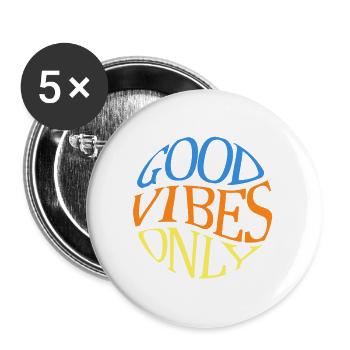 Good-vibes-only - Buttons large 2.2''/56 mm (5-pack) - white - Front