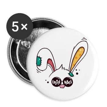 Ambiance de Pâques Lapin de Pâques - Lot de 5 grands badges (56 mm) - blanc - Devant