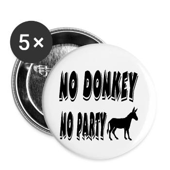 âne - Lot de 5 grands badges (56 mm) - blanc - Devant