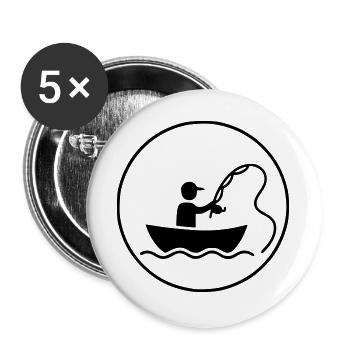 Fishing & Fishing | Petri Heil Hobby Logo - Buttons large 2.2''/56 mm (5-pack) - white - Front