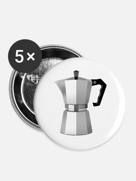 Kaffee? - Buttons groß 56 mm (5er Pack) - Weiß