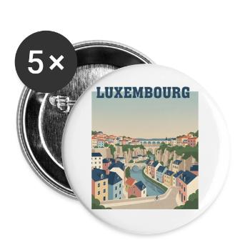 Pastels du paysage urbain luxembourgeois - Lot de 5 grands badges (56 mm) - blanc - Devant