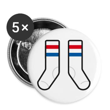 Chaussettes de sport - Lot de 5 grands badges (56 mm) - blanc - Devant