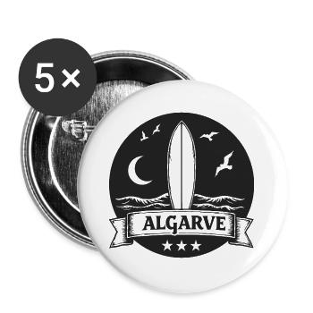 Algarve Surfers Surf Planches de surf et vagues - Lot de 5 grands badges (56 mm) - blanc - Devant