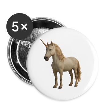 Creme Einhorn - Buttons groß 56 mm (5er Pack) - Weiß - Vorne