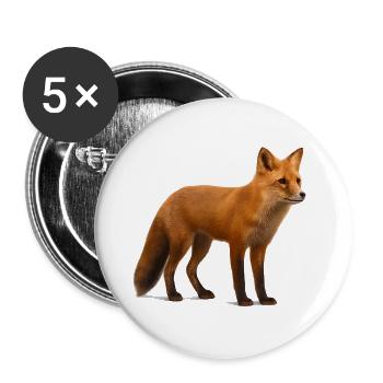 Red fox in the light of nature - Buttons large 2.2''/56 mm (5-pack) - white - Front