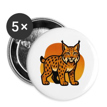 Lynx in sunset shade - Buttons large 2.2''/56 mm (5-pack) - white - Front