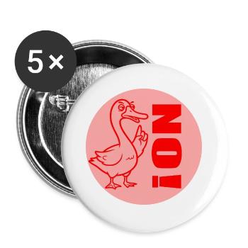 LUSTIGE GANS LEHRER NEIN - Buttons groß 56 mm (5er Pack) - Weiß - Vorne