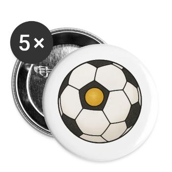 Goldener Punkt - Fußball Edition (Schwarz) - Buttons groß 56 mm (5er Pack) - Weiß - Vorne