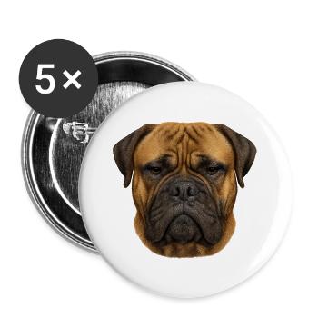 Massive Head Mastiff Portrait - Buttons large 2.2''/56 mm (5-pack) - white - Front