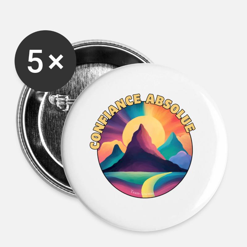 Absolute Trust Rainbow Mountains - Buttons large 2.2''/56 mm (5-pack) - white