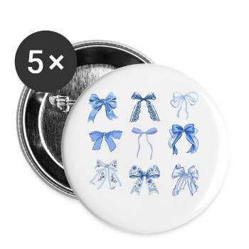 Blaue Knoten - Buttons groß 56 mm (5er Pack) - Weiß - Vorne