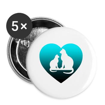 feline - Buttons large 2.2''/56 mm (5-pack) - white - Front