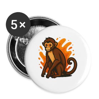Spider Monkey in Flaming Aura - Buttons large 2.2''/56 mm (5-pack) - white - Front