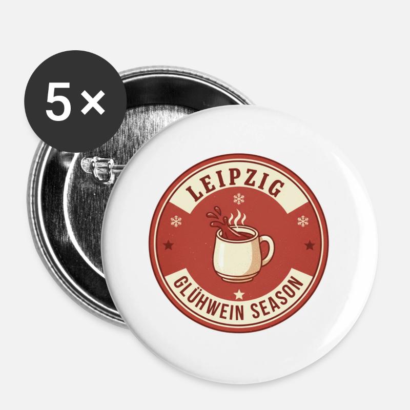 Leipzig Mulled Wine Season - Buttons large 2.2''/56 mm (5-pack) - white