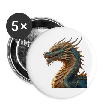 The Dragon - Buttons large 2.2''/56 mm (5-pack) - white - Front