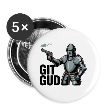 Gid Gud – Lustige Gaming-Memes - Buttons groß 56 mm (5er Pack) - Weiß - Vorne