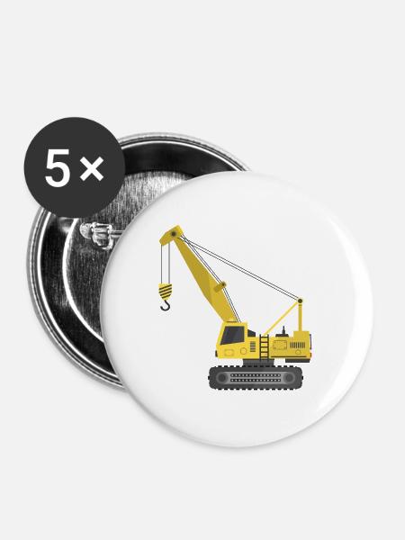Krabbenkran - Buttons groß 56 mm (5er Pack) - Weiß
