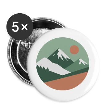 Scandinavian Mountain | Nordic Colors - Buttons large 2.2''/56 mm (5-pack) - white - Front