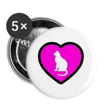 Cat - Buttons large 2.2''/56 mm (5-pack) - white - Front