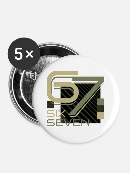 SixSeven - Buttons groß 56 mm (5er Pack) - Weiß
