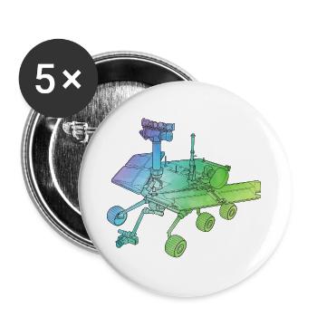 Aventure spatiale sur le rover martienne sur la planète rouge - Lot de 5 grands badges (56 mm) - blanc - Devant