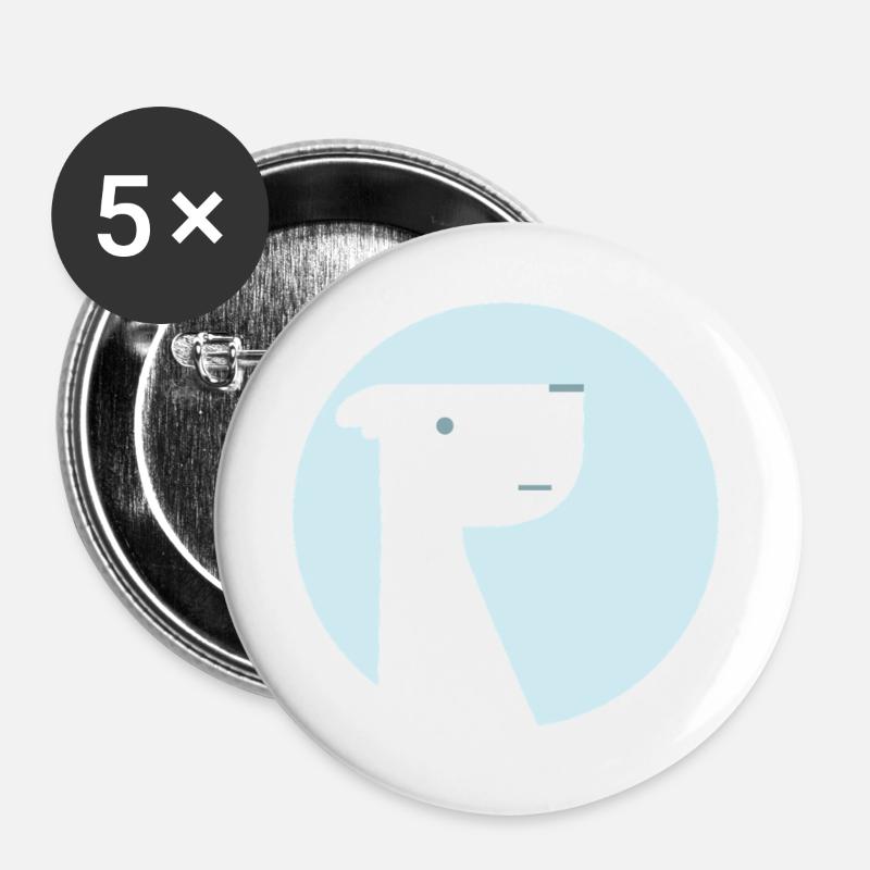 Zours - Buttons groß 56 mm (5er Pack) - Weiß