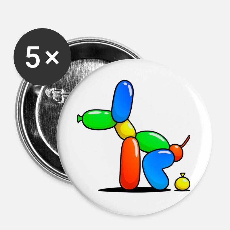 Balloon Dog - Buttons large 2.2''/56 mm (5-pack) - white