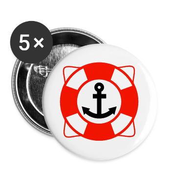 Voile - Lot de 5 grands badges (56 mm) - blanc - Devant