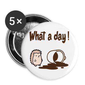 Hedgehog Coffee - Buttons groß 56 mm (5er Pack) - Weiß - Vorne