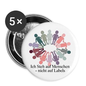 I like people - not labels - Buttons large 2.2''/56 mm (5-pack) - white - Front