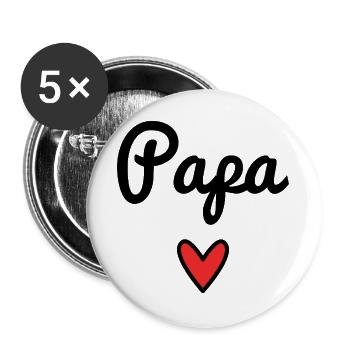 DAD. FATHER'S DAY. HAPPY FATHER'S DAY. HAPPY BIRTHDAY. - Buttons large 2.2''/56 mm (5-pack) - white - Front